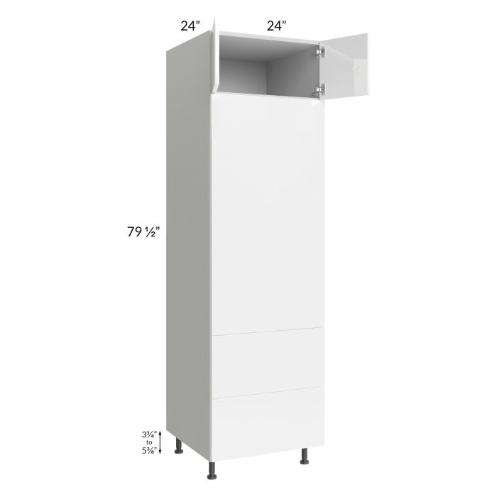 Milan White Gloss 24x84 Combo Oven Cabinet