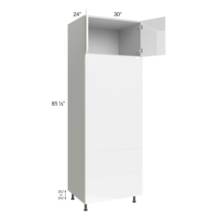 Milan White Gloss 30x90 Combo Oven Cabinet
