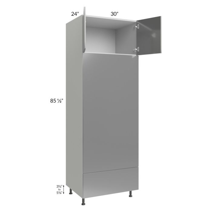 Milan Grey Gloss 30x90 Double Oven Cabinet