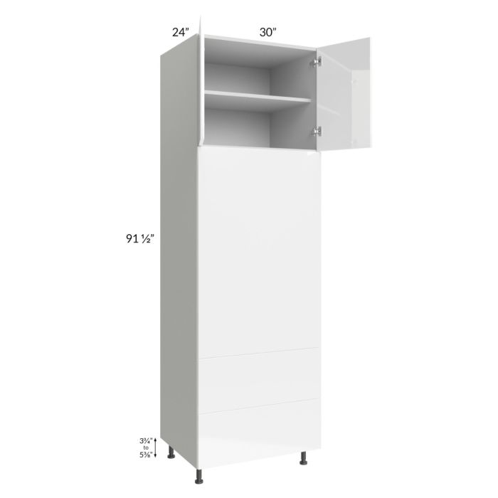 Milan White Gloss 30x96 Combo Oven Cabinet
