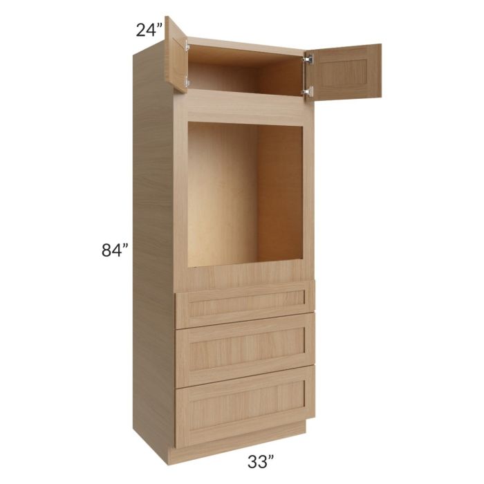 Asheville Rift Oak Shaker 33x84 Universal Oven Cabinet