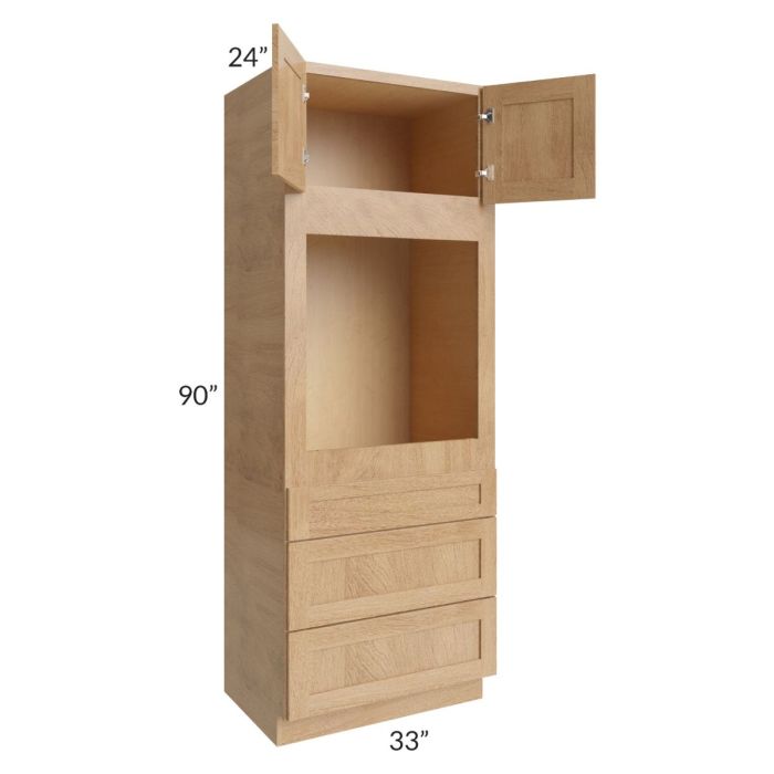 Midtown Timber Shaker 33x90 Oven Cabinet
