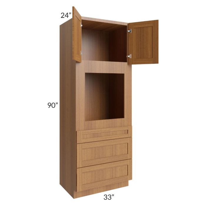 Artisan Walnut Shaker 33x90 Oven Cabinet