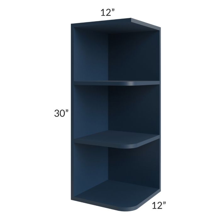 Midtown Blue Shaker 12x30 Open End Wall Cabinet