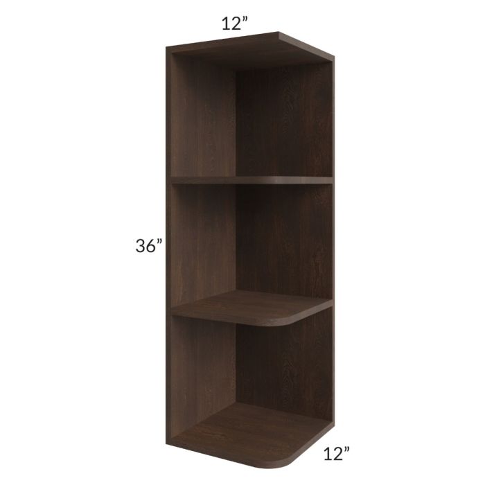 Tuscan Kona Brown 12x36 Open End Wall Cabinet