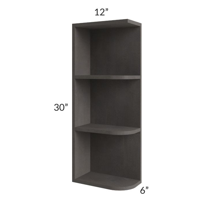 Midtown Dark Grey Shaker 6x30 Open End Wall Cabinet – Left Opening