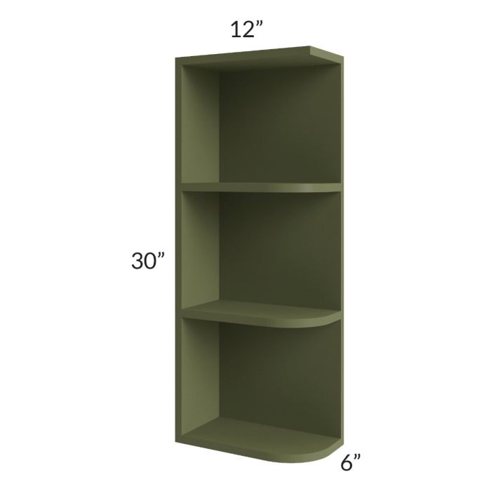 Midtown Hunter Green Shaker 6x30 Open End Wall Cabinet – Left Opening