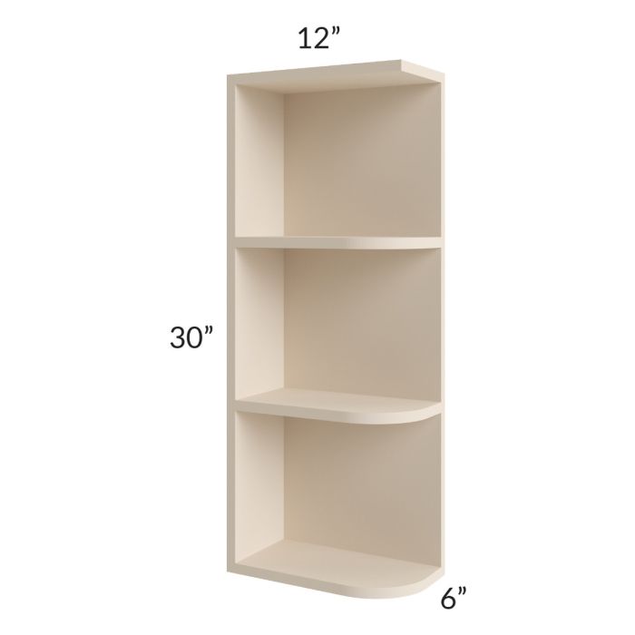 Midtown Cream Shaker 6x30 Open End Wall Cabinet – Left Opening
