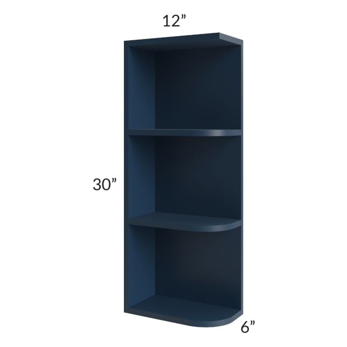 Midtown Blue Shaker 6x30 Open End Wall Cabinet – Left Opening