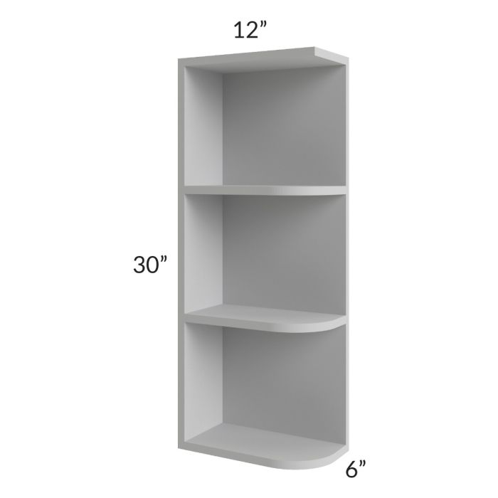 Midtown Painted Grey Shaker 6x30 Open End Wall Cabinet – Left Opening