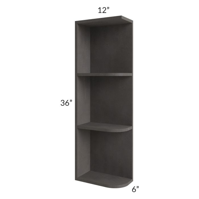 Midtown Dark Grey Shaker 6x36 Open End Wall Cabinet – Left Opening