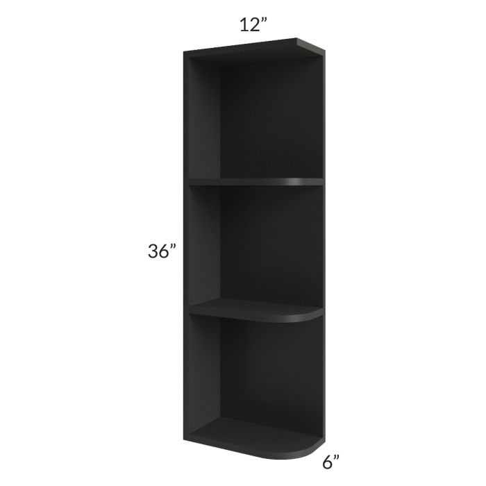 Midtown Black Shaker 6x36 Open End Wall Cabinet – Left Opening