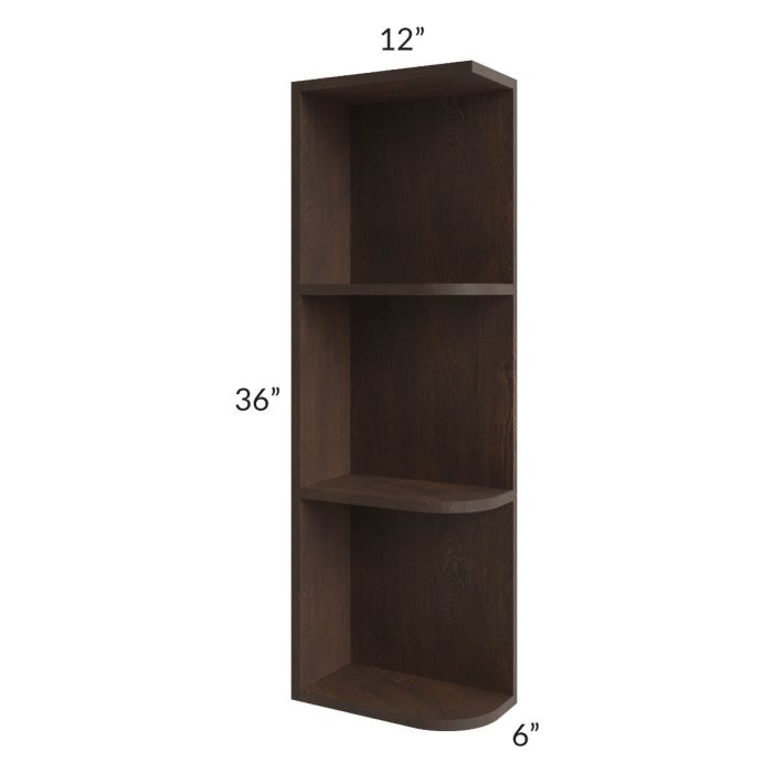 Vienna Kona Brown 6x36 Open End Wall Cabinet – Left Opening