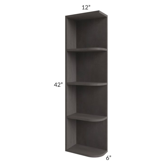 Midtown Dark Grey Shaker 6x42 Open End Wall Cabinet – Left Opening