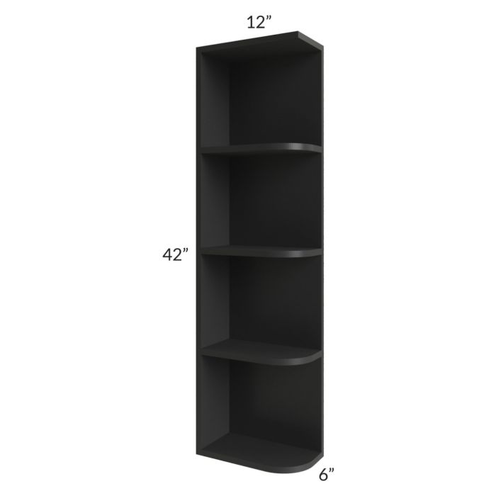 Midtown Black Shaker 6x42 Open End Wall Cabinet – Left Opening