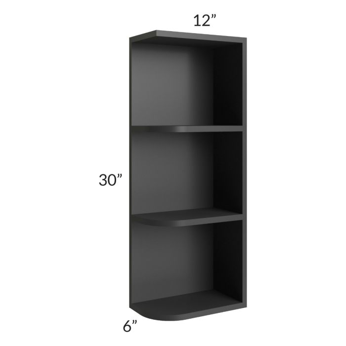 Midtown Black Shaker 6x30 Open End Wall Cabinet – Right Opening