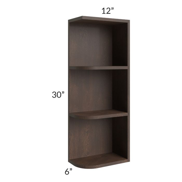 Vienna Kona Brown 6x30 Open End Wall Cabinet – Right Opening