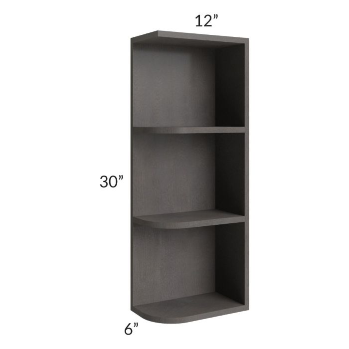 Salem Dark Grey 6x30 Open End Wall Cabinet – Right Opening