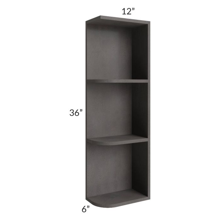 Midtown Dark Grey Shaker 6x36 Open End Wall Cabinet – Right Opening