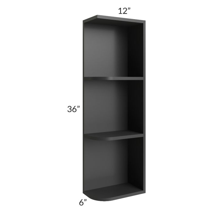 Midtown Black Shaker 6x36 Open End Wall Cabinet – Right Opening