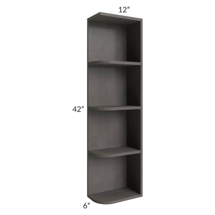 Midtown Dark Grey Shaker 6x42 Open End Wall Cabinet – Right Opening