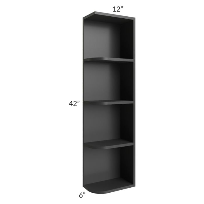 Midtown Black Shaker 6x42 Open End Wall Cabinet – Right Opening