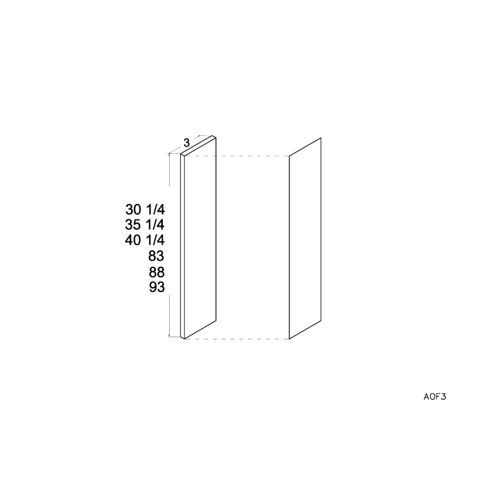 Euro Gloss White 2-7/8 x 22-1/2 Overlay Filler