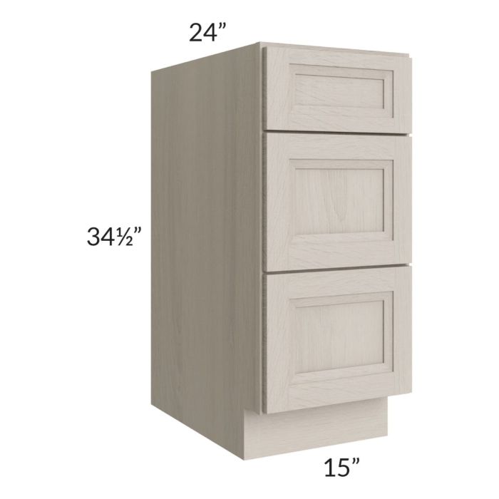 Catalina Mist 15" 3-Drawer Base Cabinet