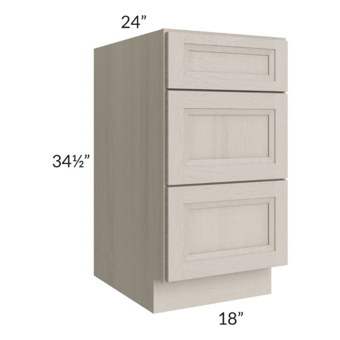 Catalina Mist 18" 3-Drawer Base Cabinet