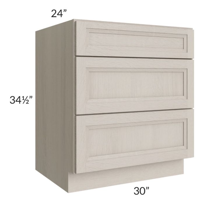 Catalina Mist 30" 3-Drawer Base Cabinet