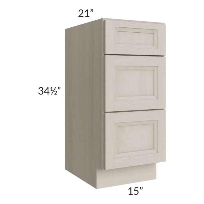 Catalina Mist 15" 3-Drawer Vanity Base Cabinet