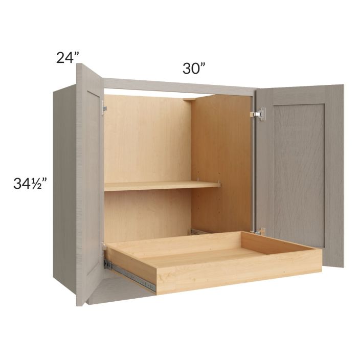 Catalina Mist 30" Full Height Base Cabinet with 1 Rollout Tray