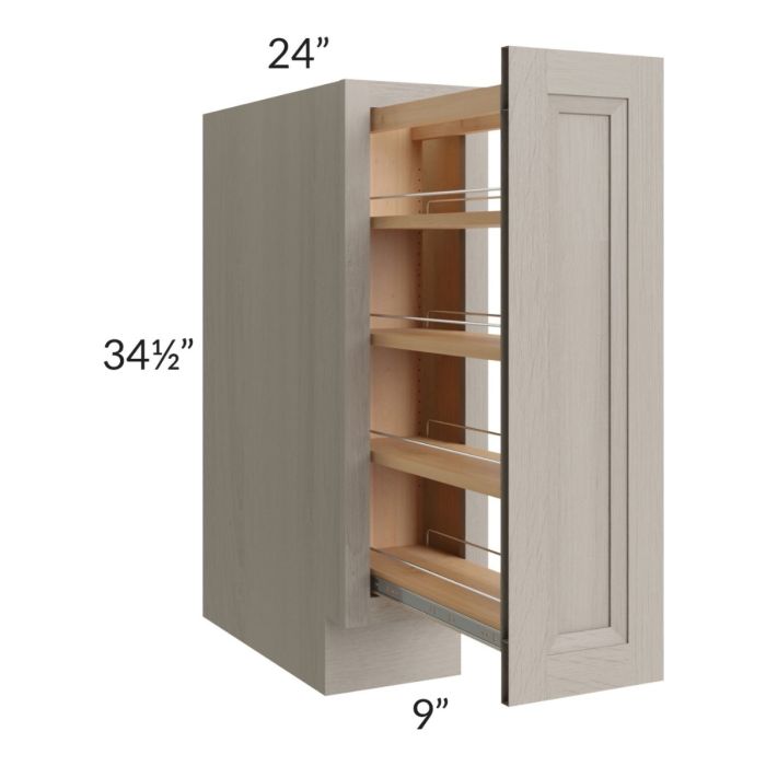 Catalina Mist 9" Full Height Door Base Cabinet with Shelf Pullout