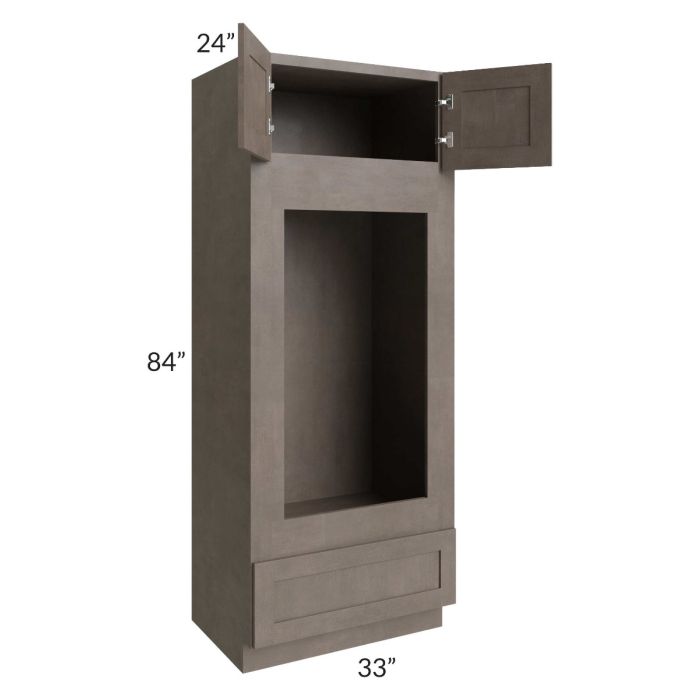 Natural Grey Shaker 33x84 Double Oven or Oven/Microwave Cabinet