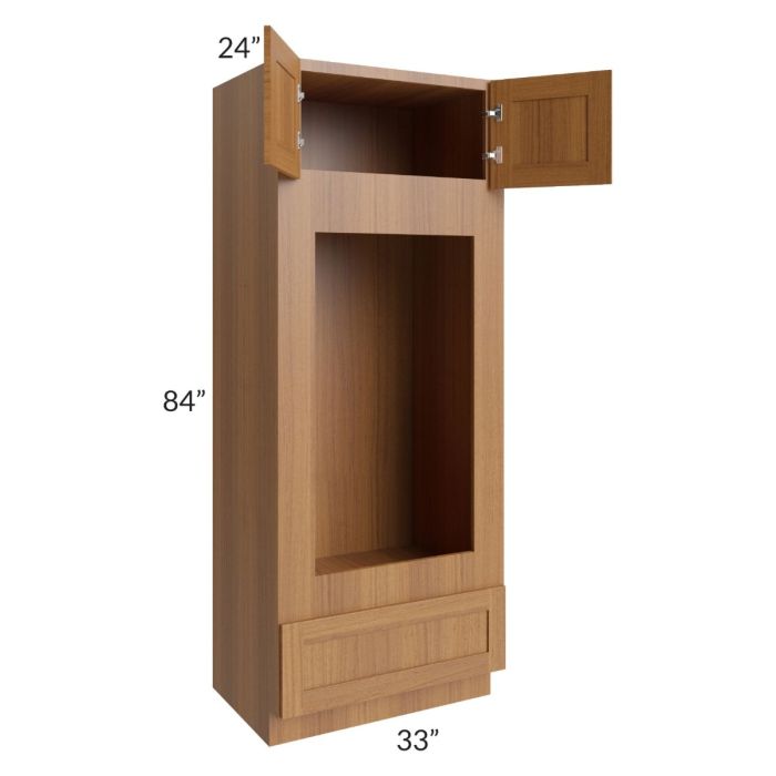 Artisan Walnut Shaker 33x84 Double Oven or Oven/Microwave Cabinet