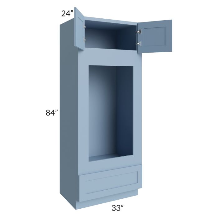 Sky Blue Shaker 33x84 Double Oven or Oven/Microwave Cabinet