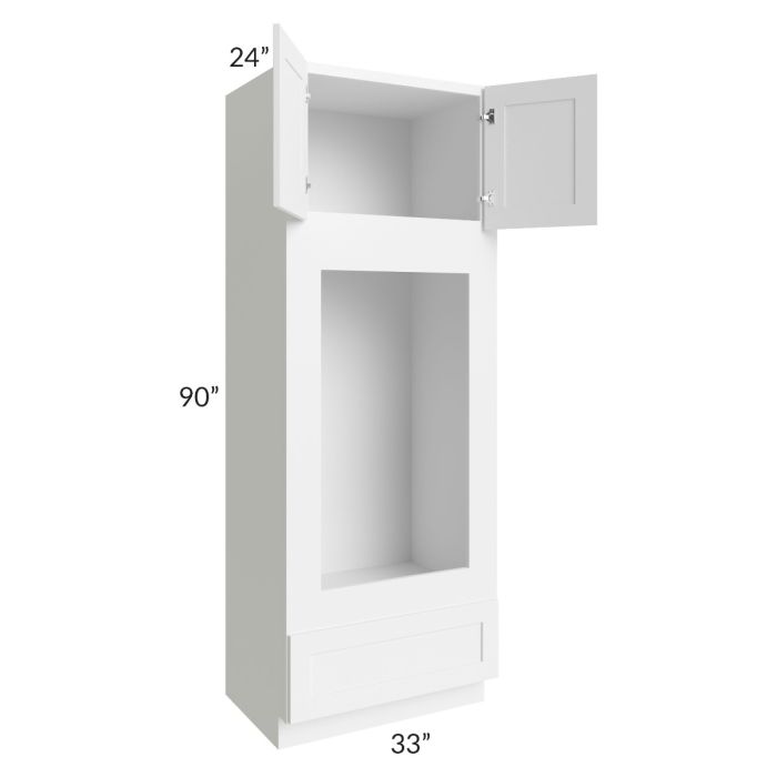 Aspen White Shaker 33x90 Double Oven or Oven/Microwave Cabinet