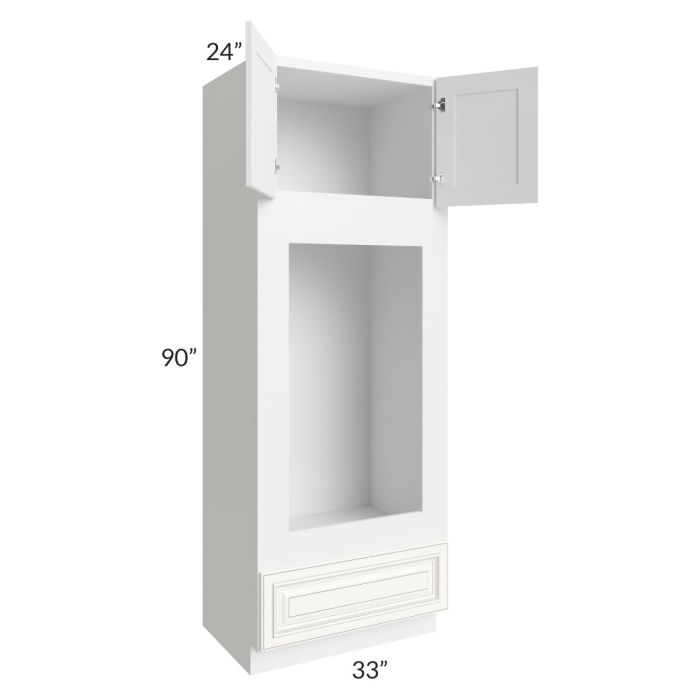 Signature Vanilla Glaze 33x96 Double Oven or Oven/Microwave Cabinet