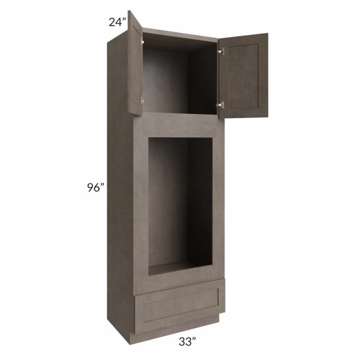 Natural Grey Shaker 33x96 Double Oven or Oven/Microwave Cabinet