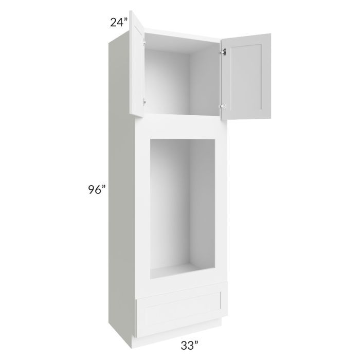 Aspen White Shaker 33x96 Double Oven or Oven/Microwave Cabinet
