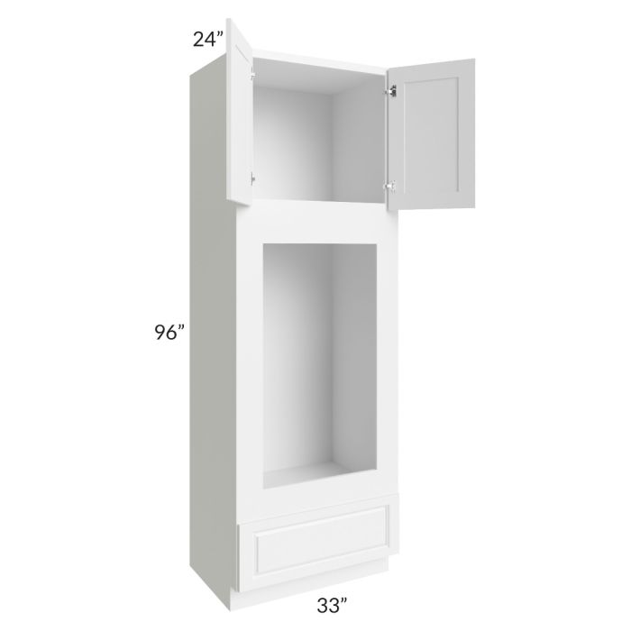 Dakota White 33x96 Double Oven or Oven/Microwave Cabinet