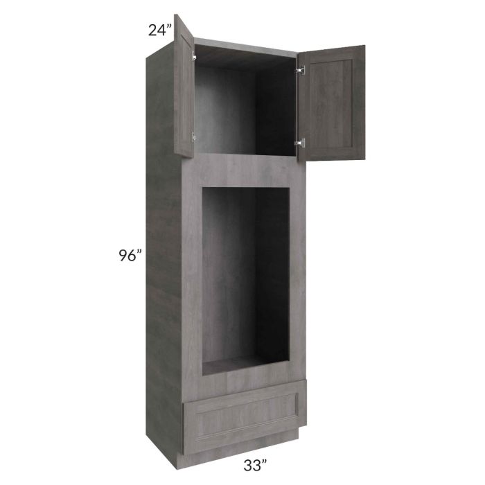 Providence Slate Grey 33x96 Double Oven or Oven/Microwave Cabinet