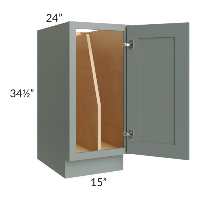 Catalina Meadow Green 15" Full Height Door Tray Divider Base Cabinet