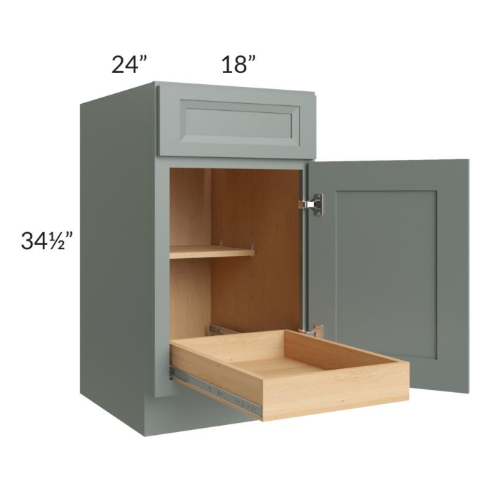 Catalina Meadow Green 18" Base Cabinet with 1 Rollout Tray