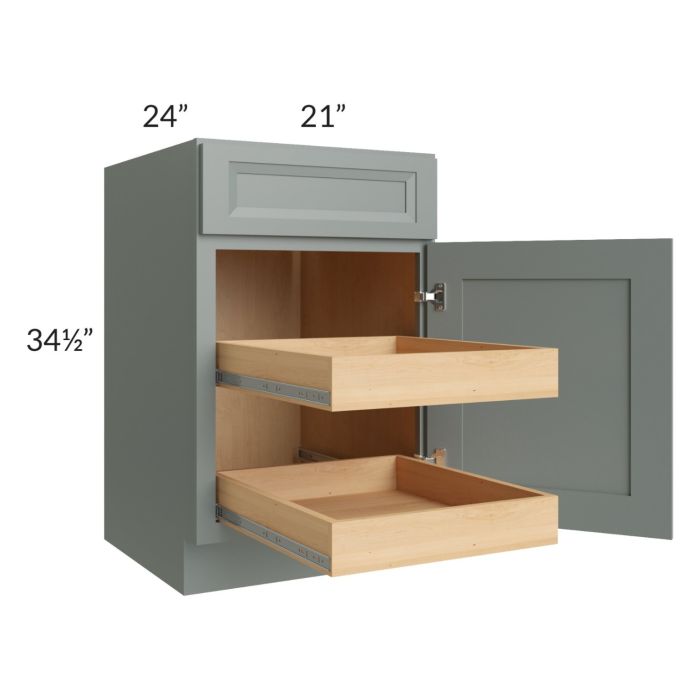 Catalina Meadow Green 21" Base Cabinet with 2 Rollout Trays