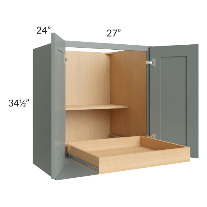 Catalina Meadow Green 27" Full Height Base Cabinet with 1 Rollout Tray