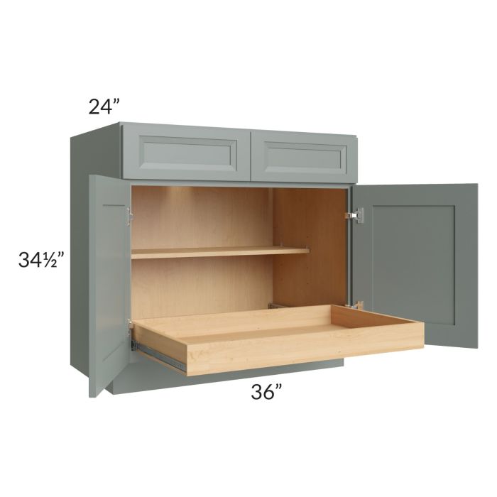 Catalina Meadow Green 36" Base Cabinet with 1 Rollout Tray