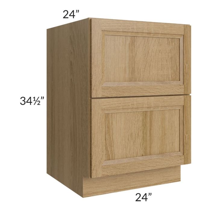 Catalina Toffee 24" 2-Drawer Base Cabinet