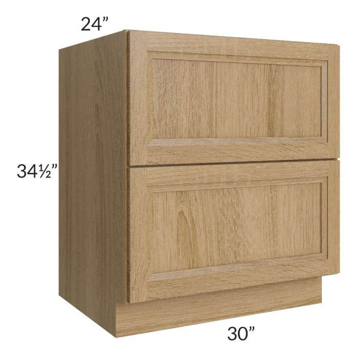 Catalina Toffee 30" 2-Drawer Base Cabinet