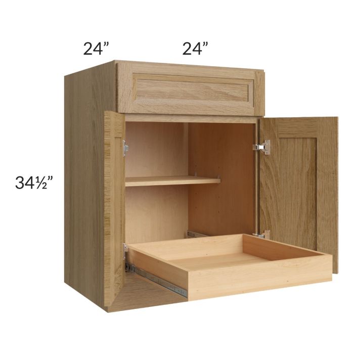 Catalina Toffee 24" Base Cabinet with 1 Rollout Tray